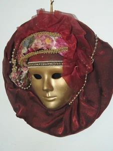 Venezianische Maske aus Keramik und Stoff - Bild 1 von 12