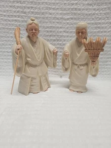 Vintage giapponese Takasago figure kimono asiatico decorazione casa made Japan crema/marrone - Foto 1 di 6