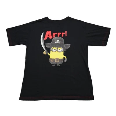 Camisa Minions Niños 2XL Negra Manga Corta Cuello Redondo Estampado Gráfico Camiseta Informal Foto 1 de 4