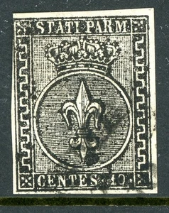 Italy 1852 Parma 10¢ White Scott #2 VFU M912 - Picture 1 of 6