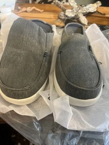 OrthoComfoot Halbschuhe Herren 11,5 Schuhe grau Canvas Slipper Fußgewölbestütze Komfort Mokassin - Bild 1 von 7