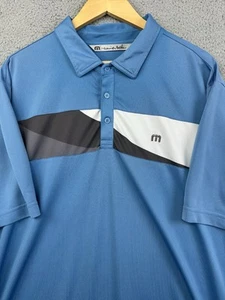 Travis Mathew Polo Golf Shirt Mens XL Blue Multicolor Colorblock Short Sleeve - Picture 1 of 10