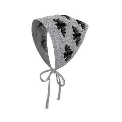 Bandana Scarf Halloween Crochet Bats Gothic Headband Triangle Women § - Image 1 of 4