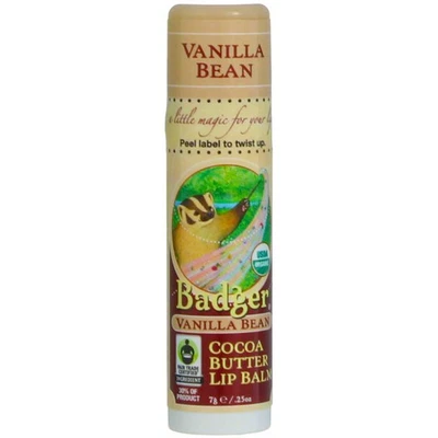 2 Pack Badger Cocoa Butter Lip Balm Stick, Vanilla Bean, 0.25 oz - Image 1 of 4