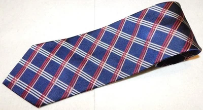 BROOKS BROTHERS СДЕЛАНО В США СИНИЙ/КРАСНЫЙ/БЕЛЫЙ КРЕСТ В ПОЛОСКУ ГАЛСТУК - ДИЗАЙНЕРСКИЕ ГАЛСТУКИ. - Изображение 1 из 3