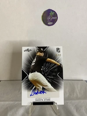 2021 Leaf Perfect Game National Showcase Black #BADS1 Dakota Stone Auto /50 - Image 1 of 2