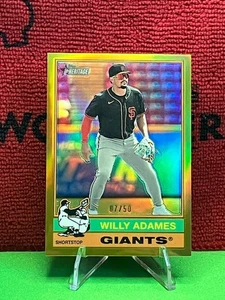 2025 Topps Heritage - Willy Adames #122 - Gold Chrome Refractor /50 - Bild 1 von 2
