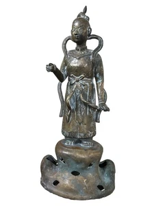Personnage en bronze asiatique vers 1900's - Chine - H28cm - Picture 1 of 6