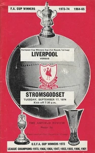 LIVERPOOL  V STROMSGODSET ~ EUROPEAN CUP WINNERS' CUP 1ST RD ~ 17 SEPTEMBER 1974 - Picture 1 of 1