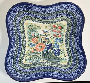 Plato para servir cerámica polaca único edición limitada 2008 canciones de Garden Birds 9,5" - Imagen 1 de 15