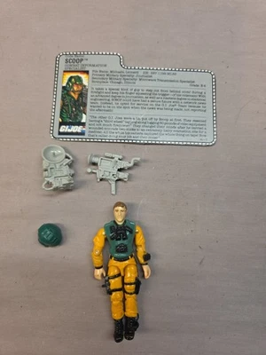 Scoop V1 casi completo G.I. Figura de acción Hasbro Joe 1989 vintage sin micrófono Foto 1 de 4