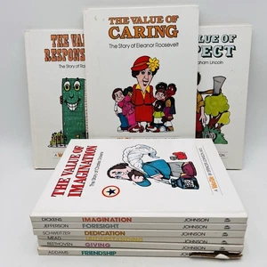 Lot 9 Value Tales Hardcover Books Vintage Lot Homeschool - Picture 1 of 15