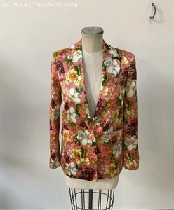 NWT Women's ALICE + OLIVIA By Stacey Bendet Floral Rose Blazer Juniper US Size 2 - Picture 1 of 9