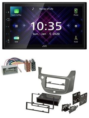JVC DAB 2DIN MP3 Bluetooth USB Autoradio für Honda Jazz ab 09 silber - Bild 1 von 4