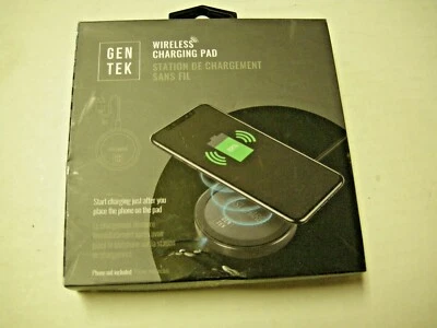 Gen Tek Charging Pad, Wireless W/USB Cable, Black, Brand New - Image 1 of 2