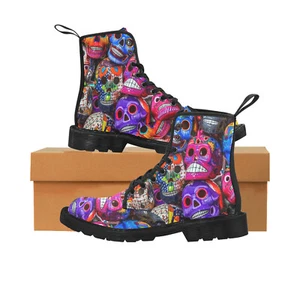Unisex Day Of The Dead Style Boots Custom Made - Picture 1 of 3