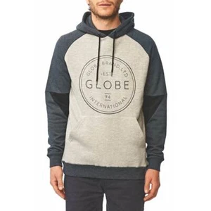 Felpa Con Cappuccio Uomo Globe Winson Sand Grey Blue Grigio Winter Men Hoodie - Bild 1 von 2