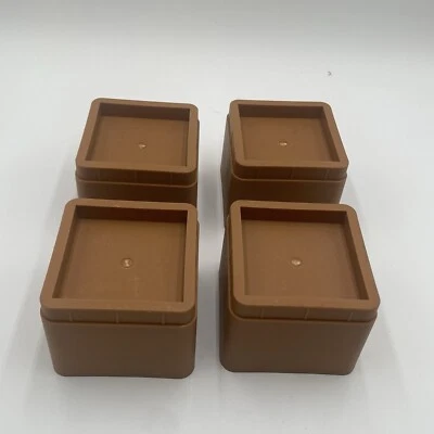 Elevadores para muebles 3 pulgadas cuadrados imitación madera marrón Siena Foto 1 de 4