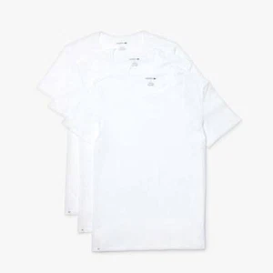 Lacoste Crew Neck Cotton T-Shirt 3-Pack, White - Picture 1 of 4