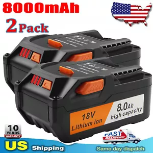 2X 8000mAh Ridgid 18V Lithium Battery R840087 R840085 Rigid 18 Volt Drill Tools - Picture 1 of 17