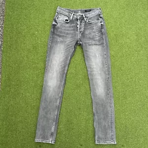 ALLSAINTS REX MENS WASHED BLACK SLIM JEANS W28 L30 DISTRESSED STRECH - Picture 1 of 17