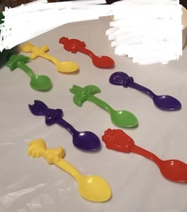 Vintage Looney Tunes Kunststoff Farbe Löffel Del Monte 8er Set Road Runner, Tweety - Bild 1 von 1