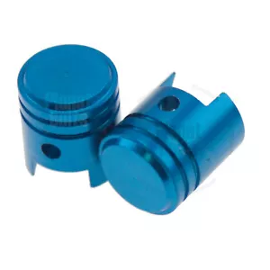2x azul tapa válvula cubierta neumático GSXR 600 750 Ninja R1 R6 tapa pistón aluminio CNC - Imagen 1 de 3
