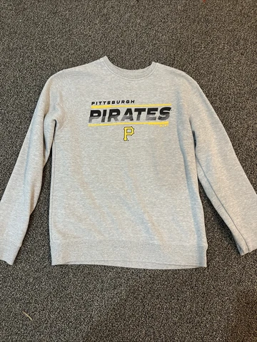 Pittsburgh Pirates Majestic Baseball MLB Sweatshirt Vintage Gray Mens M Cover