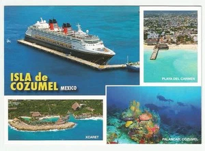 Kreuzfahrtschiff PC ... Disney Magic, Luftbild angedockt in Isla de Cozumel MX - Bild 1 von 1