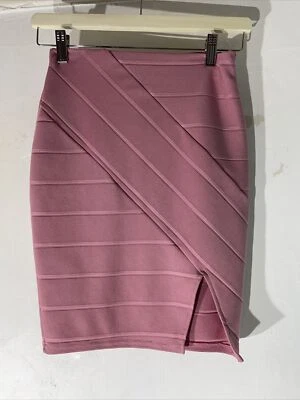 womens Miss Selfridge Uk 6 Pink Knee Length Stretch Bandage Wiggle skirt - Image 1 of 4