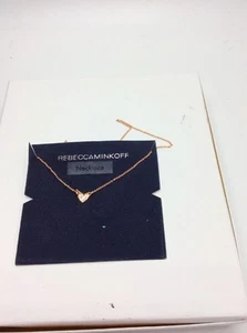 $38 Rebecca Minkoff Rose Gold Tone Heart Pendant Necklace RM34 - Picture 1 of 10