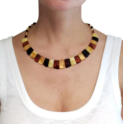BALTIC AMBER Necklace, Large Multi Amber Necklace CLEOPATRA Style AMBER NECKLACE - Image 1 of 4