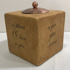 Scripture Tea Candle Holder Jeremiah 29:11 Stonewitword Hammered Copper Lid