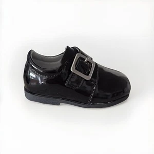 Infant/Toddler Boys Patent PU Hook and Loop Buckle Strap Dress Church Shoe - Picture 1 of 12