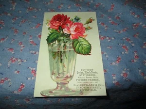 Trade Card O J Copeland & Co Pittsfield Mass Books Stationery Picture Frames - Picture 1 of 2