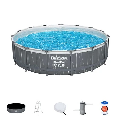 Steel Pro MAX Frame Pool Komplett-Set mit Filterpumpe Ø 457 x 107 cm Schwimmbad - Bild 1 von 4