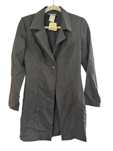Cappotto blazer donna City triangles linea lunga nero e grigio con bottoni taglia 7 - Foto 1 di 3