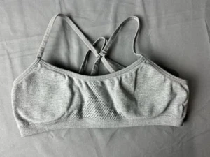 Hanes Girls Gray Sports Bra Cross Back Size X Large jl - Picture 1 of 3