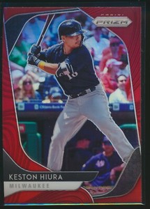 2020 Panini Prizm Red Prizm Parallel #2 Keston Hiura Milwaukee Brewers