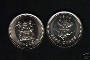 RHODESIA 5 CENTS KM-13 1977 LAST DATE x 25 Pcs Lot UNC COIN CURRENCY Zimbabwe - Picture 1 of 1