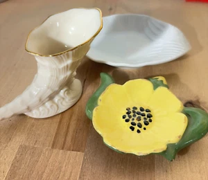 3 Platos Pequeños de Porcelana, Plato Bolsa de Té, Reposacuchara, Lenox Cornucopia 2.5"h - Imagen 1 de 11