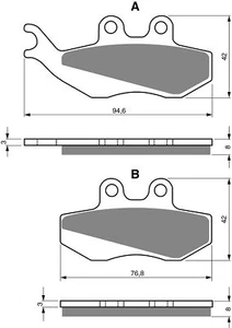 Brake Disc Pads Front R/H Goldfren for 2001 Piaggio Skipper 125 ST - Picture 1 of 2
