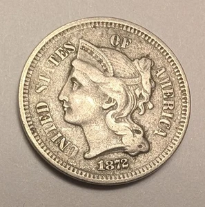 1872 Three Cent Nickel - Picture 1 of 2