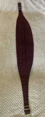 HOMBRE VINTAGE VALENTINO CRAVATTE 100% SEDA BORGOÑA/NEGRO AJUSTABLE CUMMERBUND Foto 1 de 4