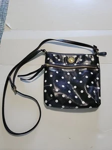 Bandolera Tommy Hilfiger Blanca con Lunares Negros Bolso Lona Recubierta - Imagen 1 de 14