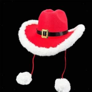 Christmas Cowboy Hat Wide Brim for Stage Performance Party Favors Photo Prop - Picture 1 of 5