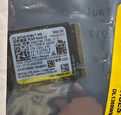 GENUINE DELL 256GB NVMe SSD M.2 2230  098F8 0098F8 - New with windows 11 image - Image 1 of 2