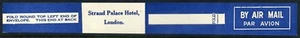 1930 KGV ""Strand Palace Hotel"" Luftpost Etikettenstreifen - Bild 1 von 1