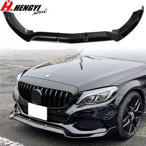 Für Mercedes C-Klasse W205 AMG 2015-2018 Frontlippe Spoiler Sport Glanz Schwarz - Bild 1 von 13