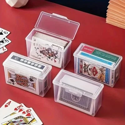 Playing Card Box Clear Deck Box Plastic Two Poker Pictures Can Be Placed - Image 1 of 4